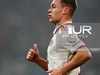 Joshua Kimmich of Bayern Munich  looks on during the Champions League Round 4 match between Bayern Munich v Benfica at the Allianz arena, Mu...