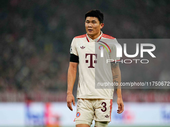 Min-jae Kim of Bayern Munich  looks on during the Champions League Round 4 match between Bayern Munich v Benfica at the Allianz arena, Munic...