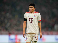 Min-jae Kim of Bayern Munich  looks on during the Champions League Round 4 match between Bayern Munich v Benfica at the Allianz arena, Munic...