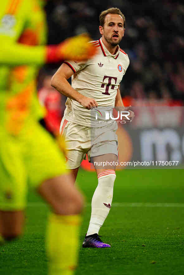 Harry Kane of Bayern Munich  looks on during the Champions League Round 4 match between Bayern Munich v Benfica at the Allianz arena, Munich...