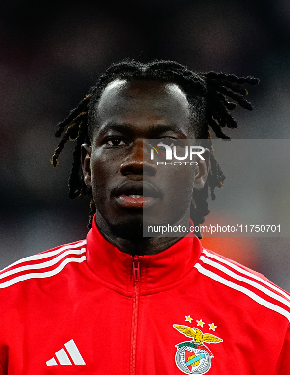 Issa Kabore of Benfica  controls the ball during the Champions League Round 4 match between Bayern Munich v Benfica at the Allianz arena, Mu...