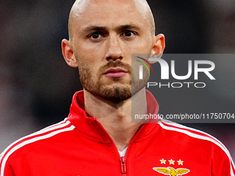 Fredrik Aursnes of Benfica  looks on during the Champions League Round 4 match between Bayern Munich v Benfica at the Allianz arena, Munich,...