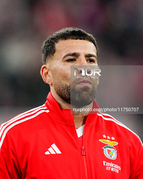 Orkun Kokcu of Benfica  looks on during the Champions League Round 4 match between Bayern Munich v Benfica at the Allianz arena, Munich, Ger...