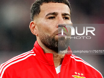 Orkun Kokcu of Benfica  looks on during the Champions League Round 4 match between Bayern Munich v Benfica at the Allianz arena, Munich, Ger...