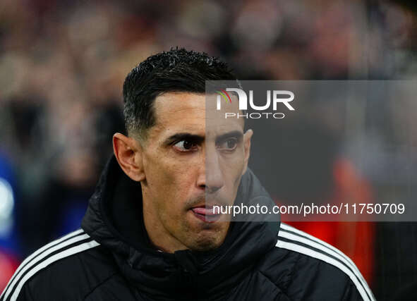 Ángel Di María of Benfica  looks on during the Champions League Round 4 match between Bayern Munich v Benfica at the Allianz arena, Munich,...