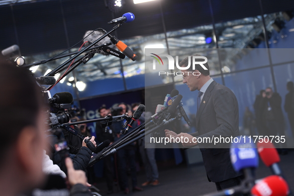 Mark Rutte, NATO Secretary General, arrives at the 5th European Political Community Summit in Budapest, Hungary, on November 7, a day after...