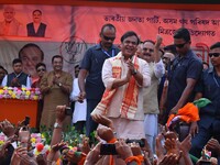 Himanta Biswa Sarma, Chief Minister of the northeastern state of Assam, participates in an election campaign rally in support of BJP candida...