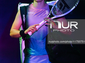 RIYADH, SAUDI ARABIA - NOVEMBER 07: Iga Swiatek of Poland arrives before her match against Daria Kasatkina, on Day 6 of the 2024 WTA Finals,...