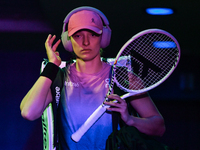 RIYADH, SAUDI ARABIA - NOVEMBER 07: Iga Swiatek of Poland arrives before her match against Daria Kasatkina, on Day 6 of the 2024 WTA Finals,...