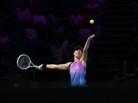 RIYADH, SAUDI ARABIA - NOVEMBER 07: Iga Swiatek of Poland during her match against Daria Kasatkina, on Day 6 of the 2024 WTA Finals, part of...