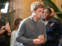 Eddie Redmayne attends ''The Day of the Jackal'' photocall at The St. Regis Hotel in Rome, Italy, on November 7, 2024. (