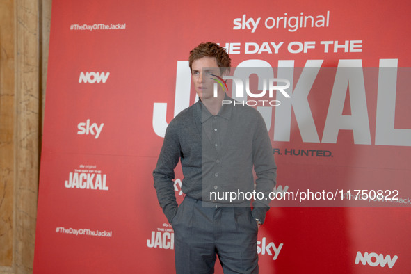 Eddie Redmayne attends ''The Day of the Jackal'' photocall at The St. Regis Hotel in Rome, Italy, on November 7, 2024. 