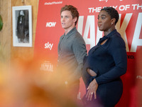 Eddie Redmayne and Lashana Lynch attend ''The Day of the Jackal'' photocall at The St. Regis Hotel in Rome, Italy, on November 7, 2024. (