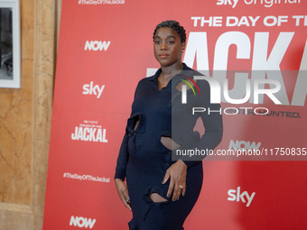 Lashana Lynch attends ''The Day of the Jackal'' photocall at The St. Regis Hotel in Rome, Italy, on November 7, 2024. (