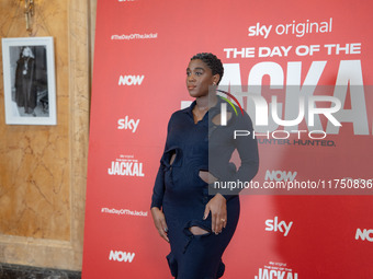 Lashana Lynch attends ''The Day of the Jackal'' photocall at The St. Regis Hotel in Rome, Italy, on November 7, 2024. (