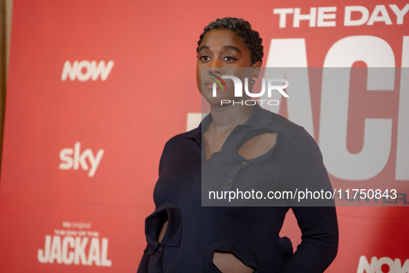 Lashana Lynch attends ''The Day of the Jackal'' photocall at The St. Regis Hotel in Rome, Italy, on November 7, 2024. 