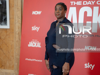 Lashana Lynch attends ''The Day of the Jackal'' photocall at The St. Regis Hotel in Rome, Italy, on November 7, 2024. (