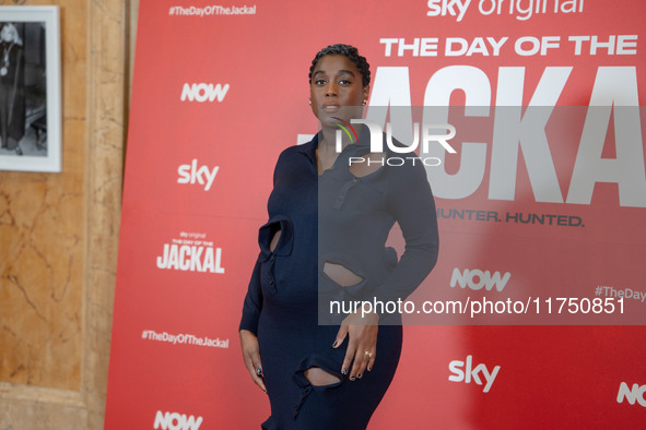 Lashana Lynch attends ''The Day of the Jackal'' photocall at The St. Regis Hotel in Rome, Italy, on November 7, 2024. 