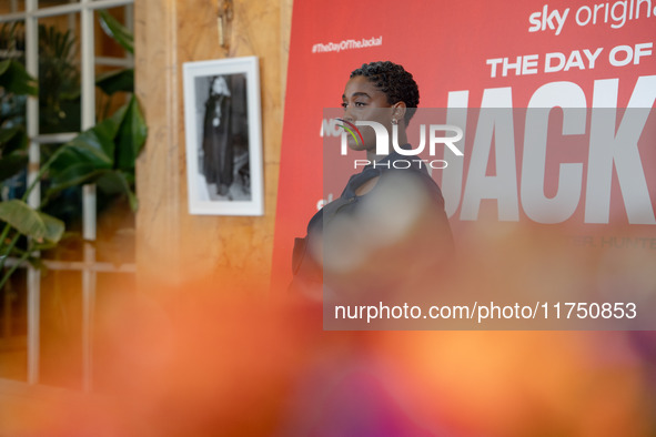 Lashana Lynch attends ''The Day of the Jackal'' photocall at The St. Regis Hotel in Rome, Italy, on November 7, 2024. 