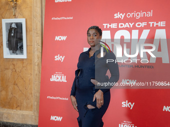 Lashana Lynch attends ''The Day of the Jackal'' photocall at The St. Regis Hotel in Rome, Italy, on November 7, 2024. (