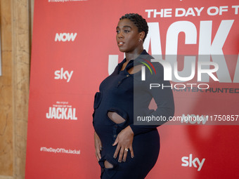 Lashana Lynch attends ''The Day of the Jackal'' photocall at The St. Regis Hotel in Rome, Italy, on November 7, 2024. (