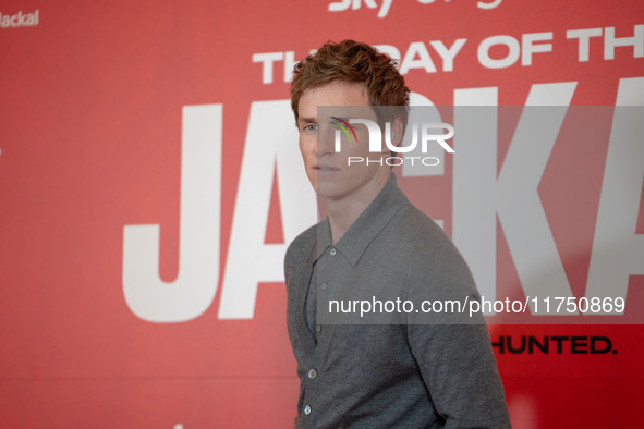 Eddie Redmayne attends ''The Day of the Jackal'' photocall at The St. Regis Hotel in Rome, Italy, on November 7, 2024. 