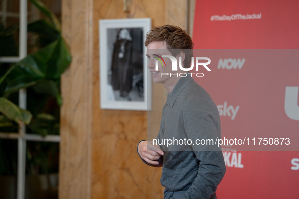 Eddie Redmayne attends ''The Day of the Jackal'' photocall at The St. Regis Hotel in Rome, Italy, on November 7, 2024. 