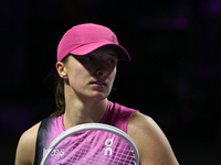 RIYADH, SAUDI ARABIA - NOVEMBER 07: Iga Swiatek of Poland during her match against Daria Kasatkina, on Day 6 of the 2024 WTA Finals, part of...