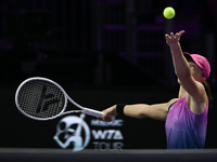 RIYADH, SAUDI ARABIA - NOVEMBER 07: Iga Swiatek of Poland during her match against Daria Kasatkina, on Day 6 of the 2024 WTA Finals, part of...