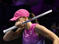 RIYADH, SAUDI ARABIA - NOVEMBER 07: Iga Swiatek of Poland during her match against Daria Kasatkina, on Day 6 of the 2024 WTA Finals, part of...