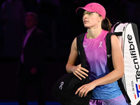 RIYADH, SAUDI ARABIA - NOVEMBER 07: Iga Swiatek of Poland after her win against Daria Kasatkina, on Day 6 of the 2024 WTA Finals, part of th...