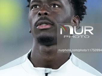 Soungoutou Magassa of AS Monaco looks on during the UEFA Champions League 2024/25 League Phase MD4 match between Bologna FC and AS Monaco at...