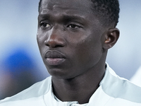 Lamine Camara of AS Monaco looks on during the UEFA Champions League 2024/25 League Phase MD4 match between Bologna FC and AS Monaco at Stad...