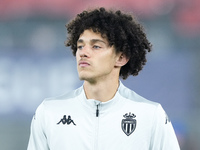 Maghnes Akliouche of AS Monaco looks on during the UEFA Champions League 2024/25 League Phase MD4 match between Bologna FC and AS Monaco at...