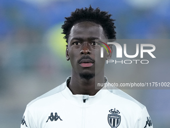 Soungoutou Magassa of AS Monaco looks on during the UEFA Champions League 2024/25 League Phase MD4 match between Bologna FC and AS Monaco at...