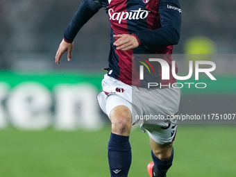 Juan Miranda of Bologna FC during the UEFA Champions League 2024/25 League Phase MD4 match between Bologna FC and AS Monaco at Stadio Renato...