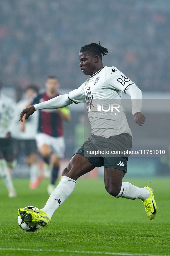 Breel Embolo of AS Monaco during the UEFA Champions League 2024/25 League Phase MD4 match between Bologna FC and AS Monaco at Stadio Renato...