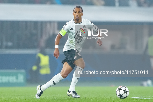 Thilo Kehrer of AS Monaco during the UEFA Champions League 2024/25 League Phase MD4 match between Bologna FC and AS Monaco at Stadio Renato...