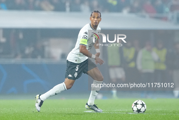 Thilo Kehrer of AS Monaco during the UEFA Champions League 2024/25 League Phase MD4 match between Bologna FC and AS Monaco at Stadio Renato...