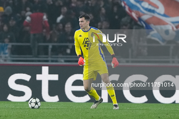 Radoslaw Majecki of AS Monaco during the UEFA Champions League 2024/25 League Phase MD4 match between Bologna FC and AS Monaco at Stadio Ren...