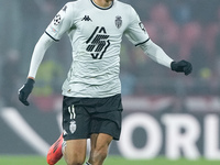 Maghnes Akliouche of AS Monaco during the UEFA Champions League 2024/25 League Phase MD4 match between Bologna FC and AS Monaco at Stadio Re...