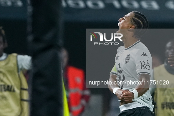 Thilo Kehrer of AS Monaco celebrates after scoring first goal during the UEFA Champions League 2024/25 League Phase MD4 match between Bologn...