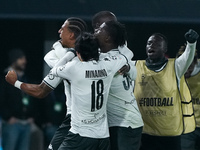 Thilo Kehrer of AS Monaco celebrates after scoring first goal during the UEFA Champions League 2024/25 League Phase MD4 match between Bologn...