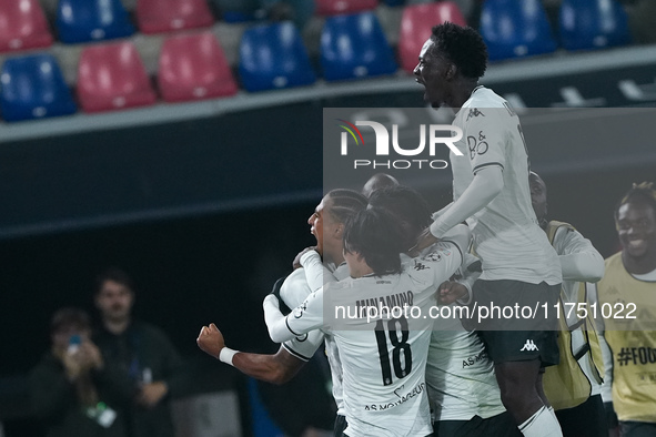 Thilo Kehrer of AS Monaco celebrates after scoring first goal during the UEFA Champions League 2024/25 League Phase MD4 match between Bologn...