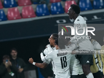 Thilo Kehrer of AS Monaco celebrates after scoring first goal during the UEFA Champions League 2024/25 League Phase MD4 match between Bologn...