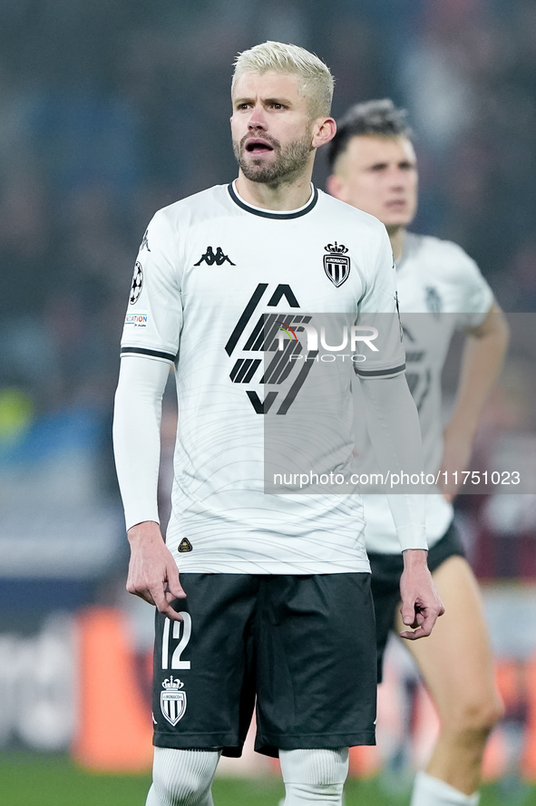 Caio Henrique of AS Monaco looks on during the UEFA Champions League 2024/25 League Phase MD4 match between Bologna FC and AS Monaco at Stad...