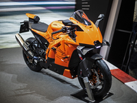 The KTM 990 RC R MY 2025 is at the 110th International Motorcycle and Accessories Exhibition 2024 at Fiera Milano Rho in Milan, Italy, on No...