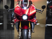 The MV Agusta Superveloce 1000 Serie Oro is at the 110th International Motorcycle and Accessories Exhibition 2024 at Fiera Milano Rho in Mil...