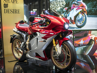 The MV Agusta Superveloce 1000 Serie Oro is at the 110th International Motorcycle and Accessories Exhibition 2024 at Fiera Milano Rho in Mil...