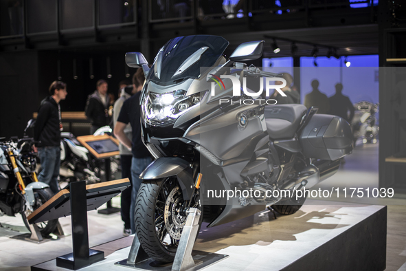 The BMW K1600 B is at the 110th International Motorcycle and Accessories Exhibition 2024 at Fiera Milano Rho in Milan, Italy, on November 6,...